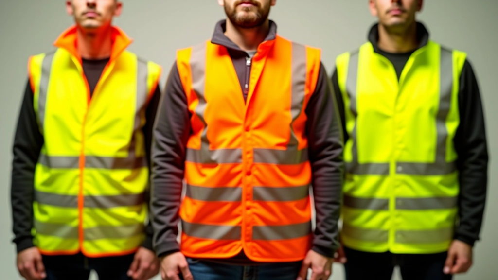 Side-by-side comparison of Class 2 and Class 3 high-visibility vests showing different amounts of reflective striping and coverage area